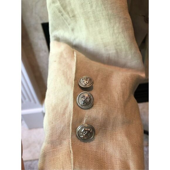 Adrienne Vittadini Women’s Cream with Blue Striped Inside One Button Blazer Suit - Picture 4 of 8